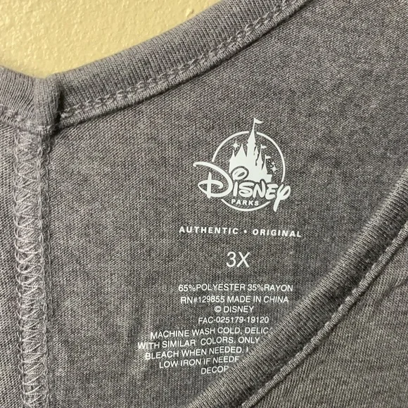 Disney Parks Charcoal V-Neck Tee - Picture 2 of 3
